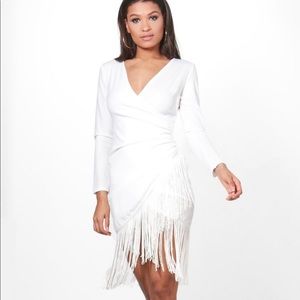 Niamh Tassel Hem Wrap Front Dress